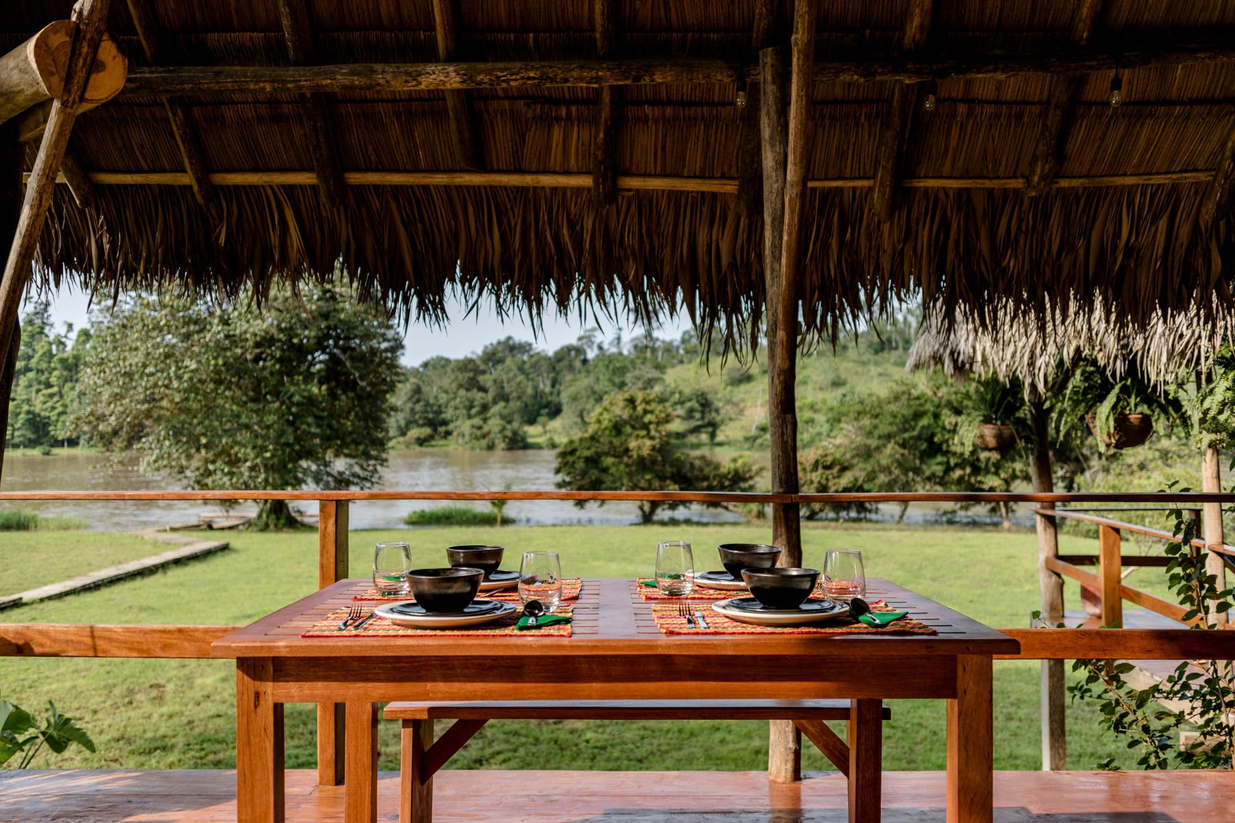table at Guacimo Lodge restaurant