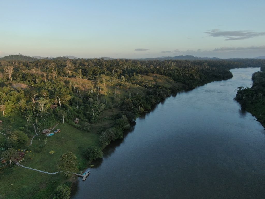 The view of Indio Maíz from Guacimo Lodge.